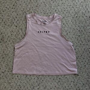 Victoria's Secret PINK Light Blush Girl Power Cropped Muscle Tank Top Shirt M